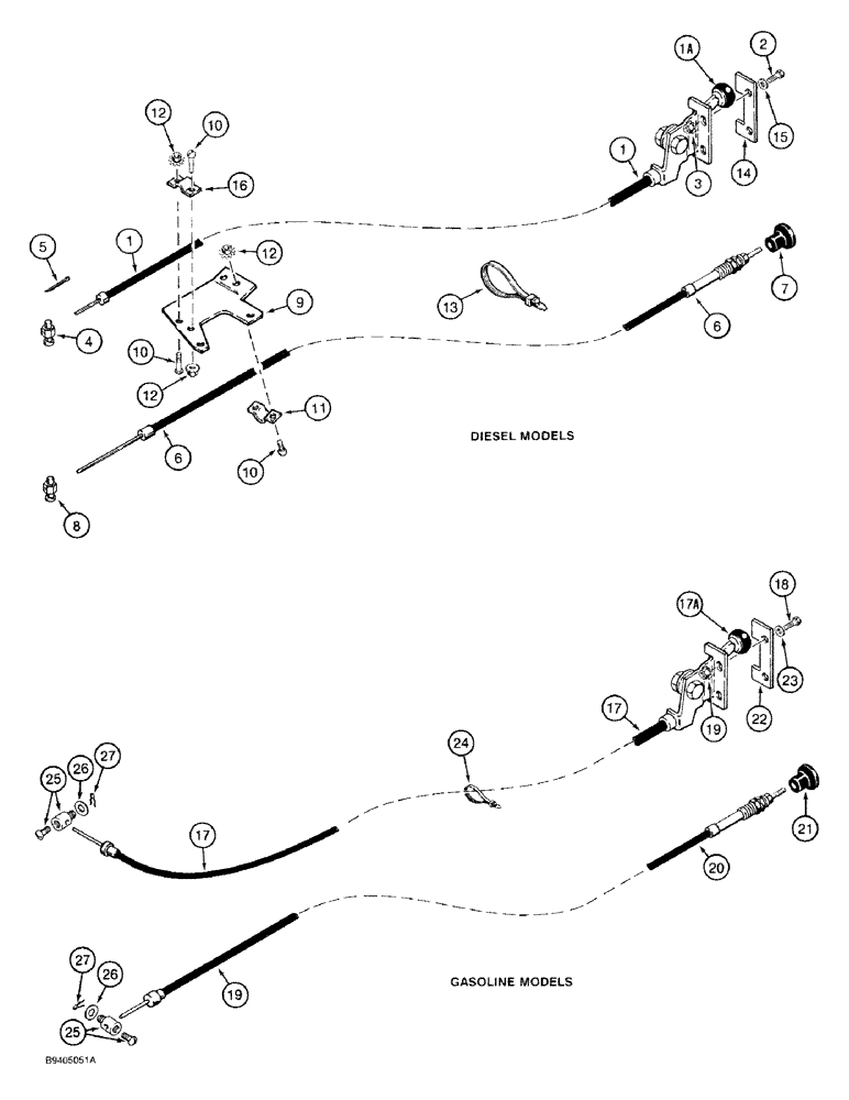 Схема запчастей Case 1818 - (3-05A) - ENGINE CONTROLS, P.I.N. JAF0095713 AND AFTER (03) - FUEL SYSTEM