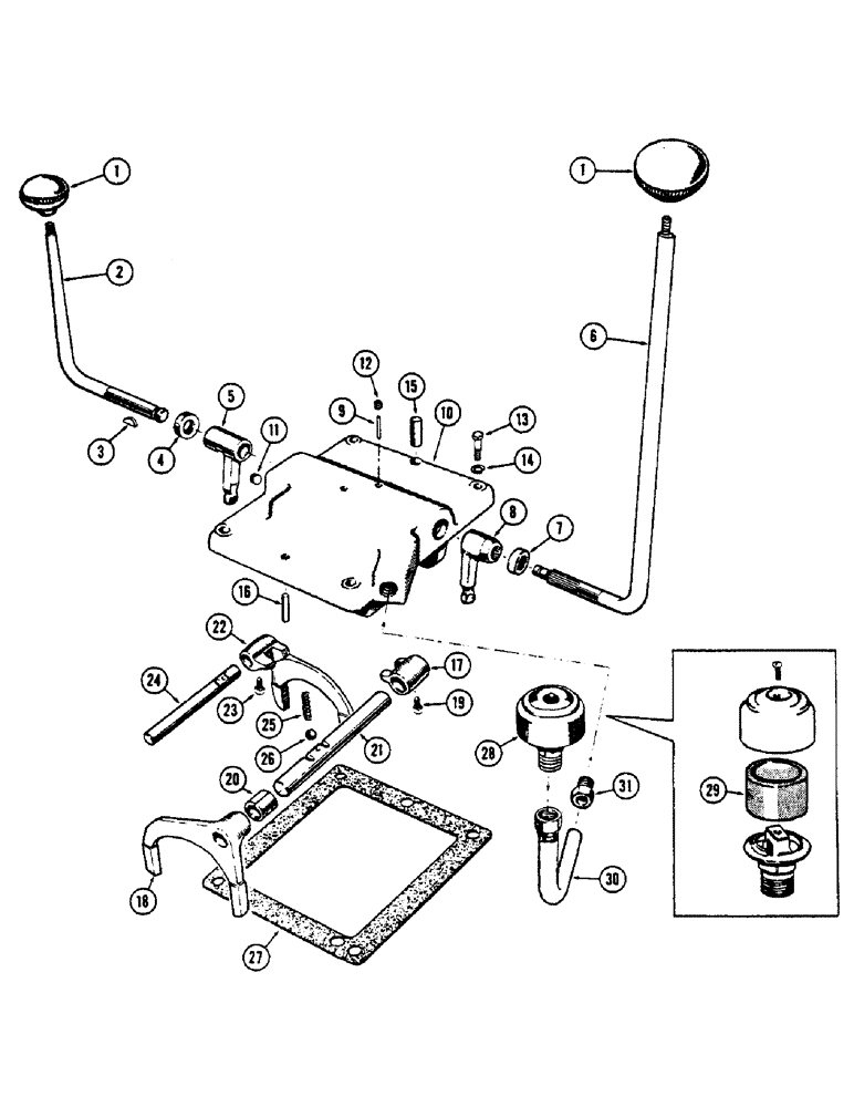 Схема запчастей Case 530CK - (086) - SHUTTLE TRANSMISSION CONTROL COVER (21) - TRANSMISSION