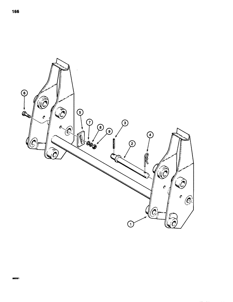 Схема запчастей Case 1835 - (166) - LOADER ATTACHMENT BAR (09) - CHASSIS/ATTACHMENTS