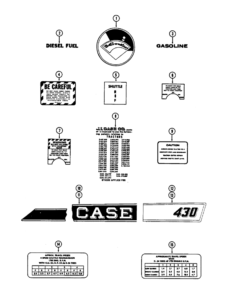 Схема запчастей Case 430CK - (130) - DECALS 