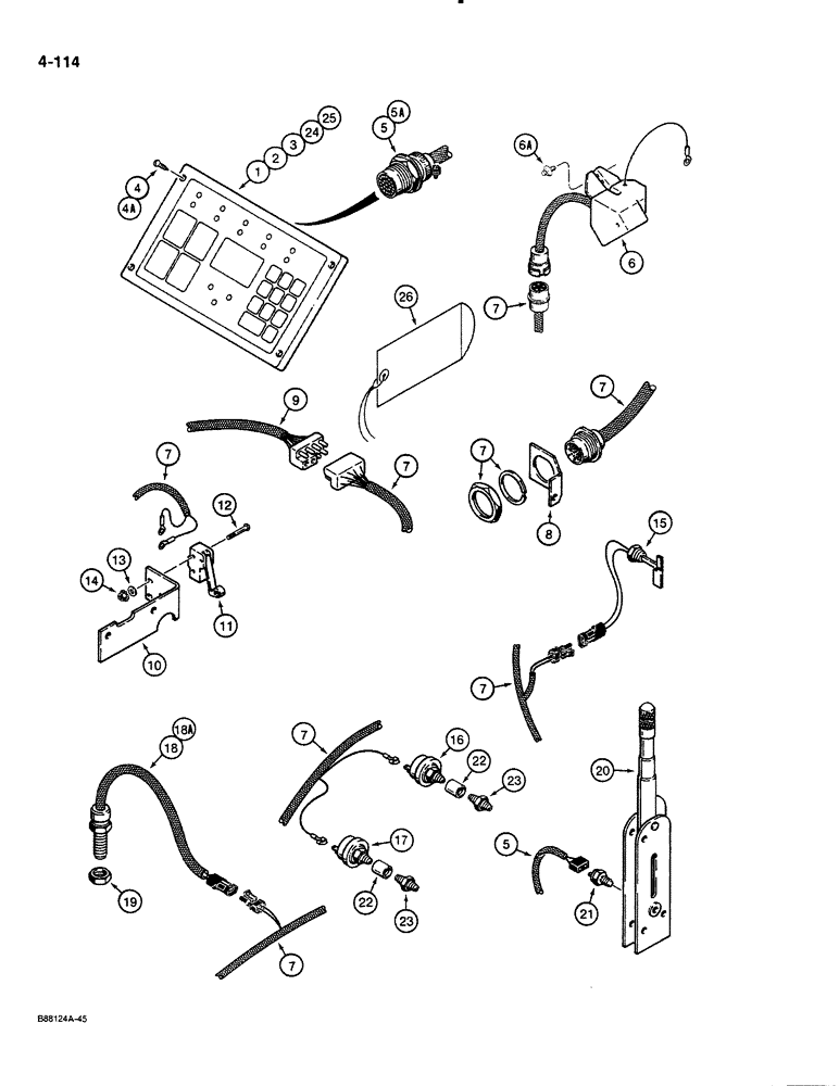 Схема запчастей Case 580K - (04-114) - SPECIAL PARTS USED ON MODELS WITH ELECTRONIC INSTRUMENT CONTROL CENTER (04) - ELECTRICAL SYSTEMS