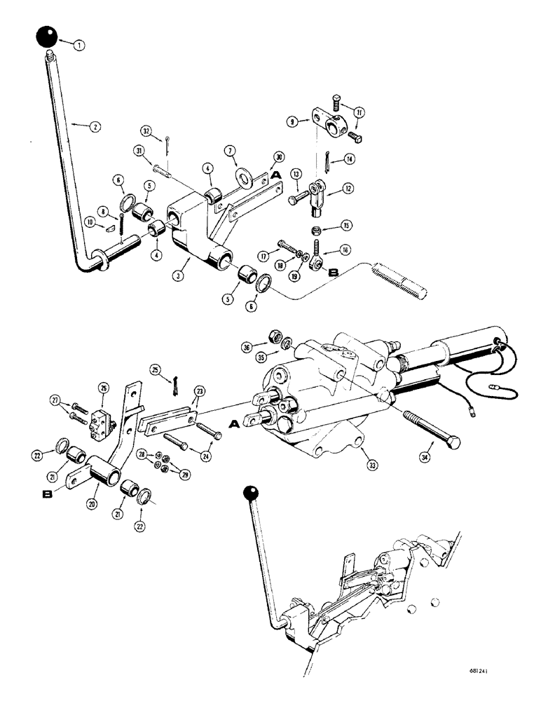 Схема запчастей Case 680CK - (150) - LOADER CONTROL VALVE AND LEVERS, 2 SPOOL LOADER VALVE (82) - FRONT LOADER & BUCKET