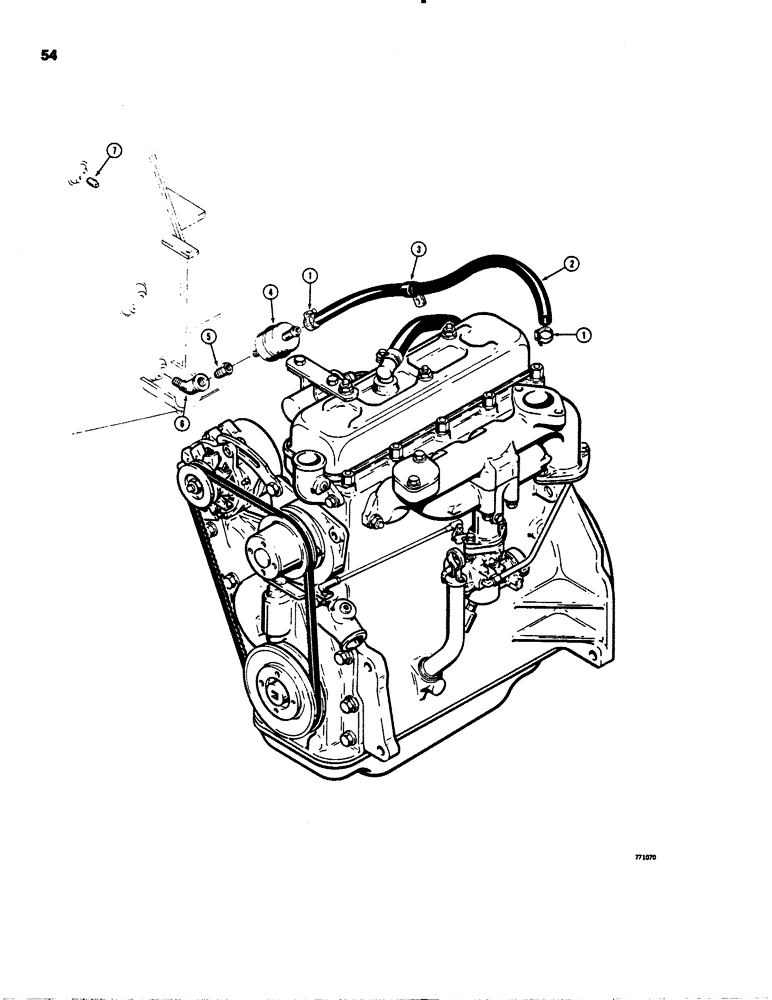 Схема запчастей Case 1845 - (054) - FUEL LINES - GASOLINE MODELS (10) - ENGINE