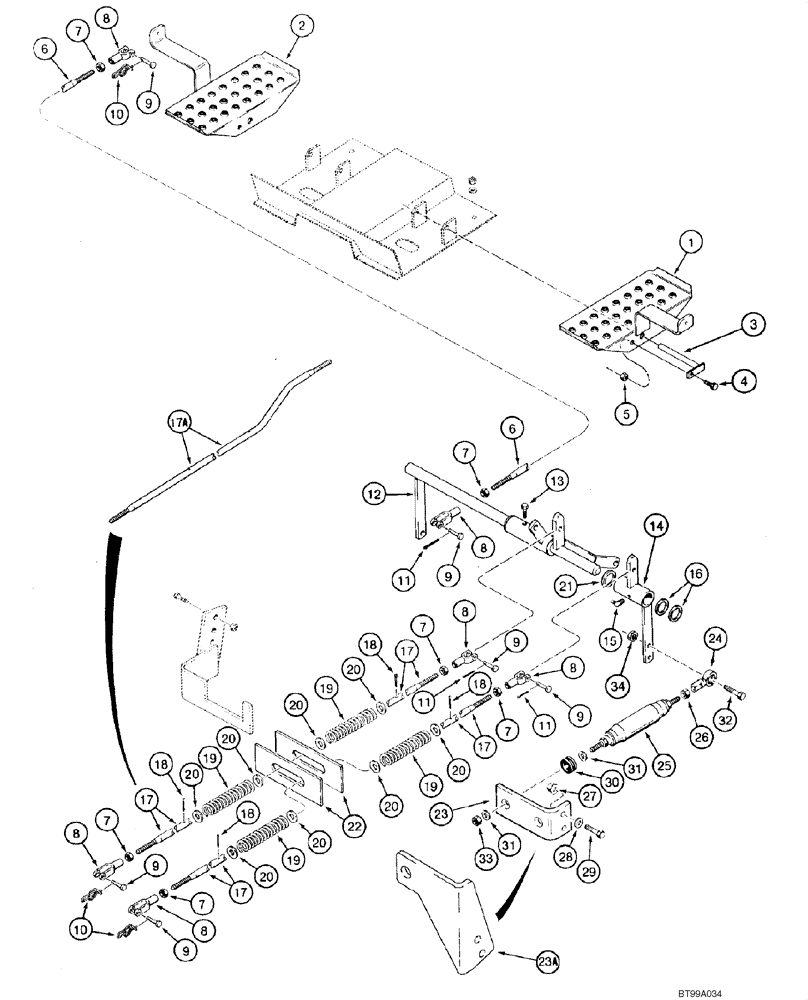 Схема запчастей Case 1840 - (06-04) - LOADER CONTROLS, MODELS WITH FOOT CONTROLS (06) - POWER TRAIN