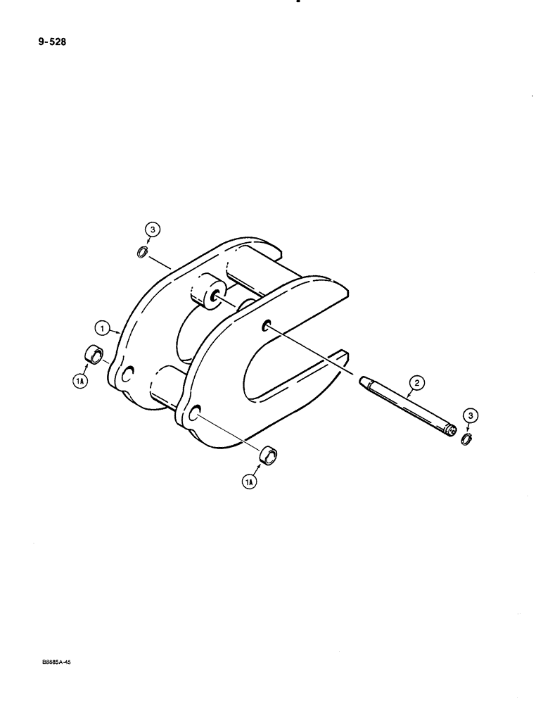 Схема запчастей Case 580K - (09-528) - CONCRETE BREAKER FORK (09) - CHASSIS/ATTACHMENTS