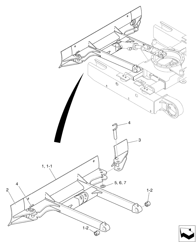 Схема запчастей Case CX17B - (02-014) - DOZER ASSY (86) - DOZER