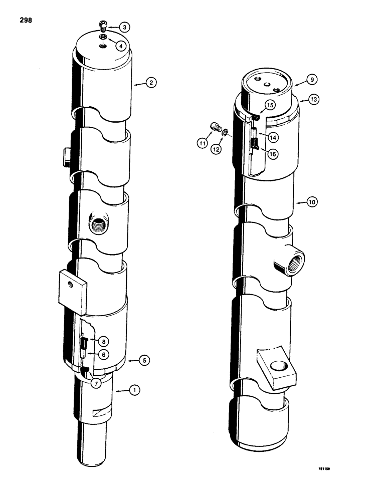 Схема запчастей Case 586D - (298) - FREE LIFT MAST LIFT CYLINDERS (35) - HYDRAULIC SYSTEMS