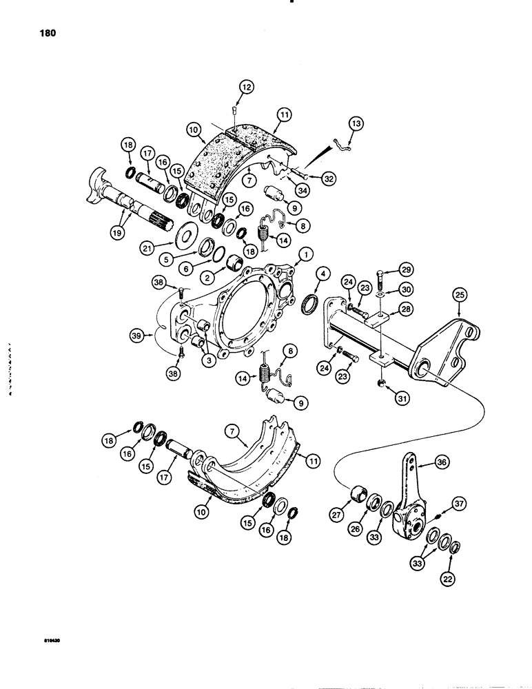 Схема запчастей Case 780B - (180) - L60800 REAR AXLE, REAR BRAKES AND ADJUSTERS (06) - POWER TRAIN