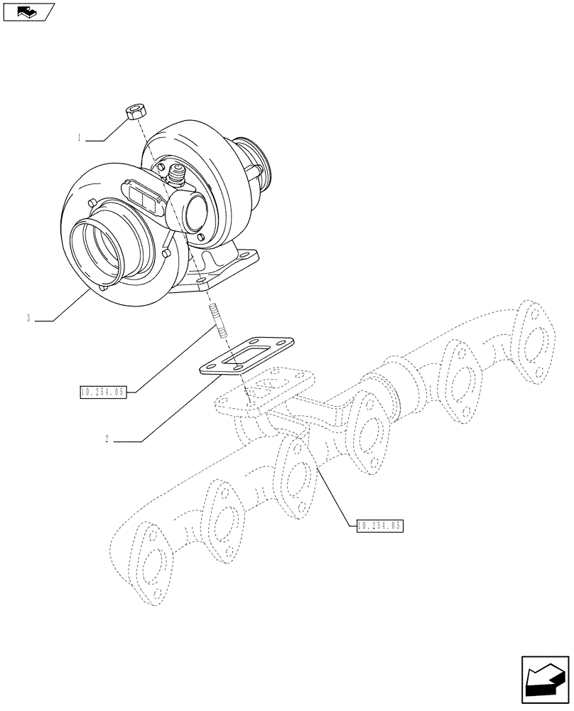 Схема запчастей Case F4HFE613V A003 - (10.250.01) - TURBOCHARGER (504369292) (10) - ENGINE