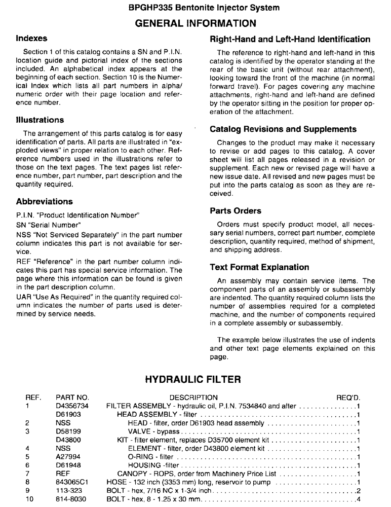 Схема запчастей Case BPGHP335 - (1-4) - GENERAL INFORMATION 