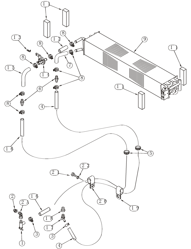 Схема запчастей Case 821C - (09-63) - HEATING SYSTEM (09) - CHASSIS