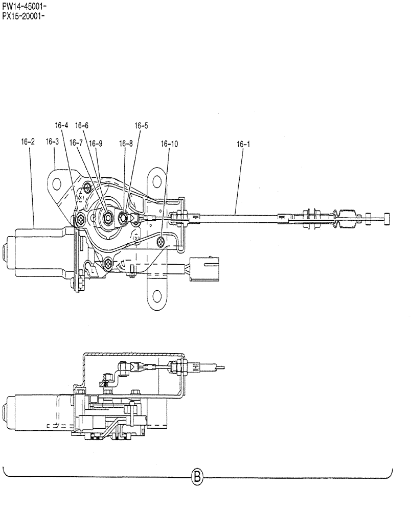 Схема запчастей Case CX31B - (01-016) - CONTROL ASSY, ENGINE (WITH DECEL) (10) - ENGINE