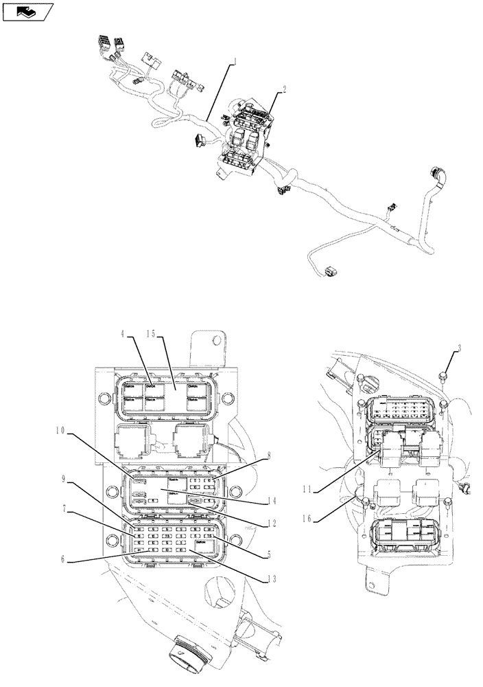 Схема запчастей Case 590SN - (55.513.13) - VAR - 423060, 423061, 423062 - SIDE PANEL, WIRE HARNESS, TRANSMISSION, S & H TYPE (55) - ELECTRICAL SYSTEMS