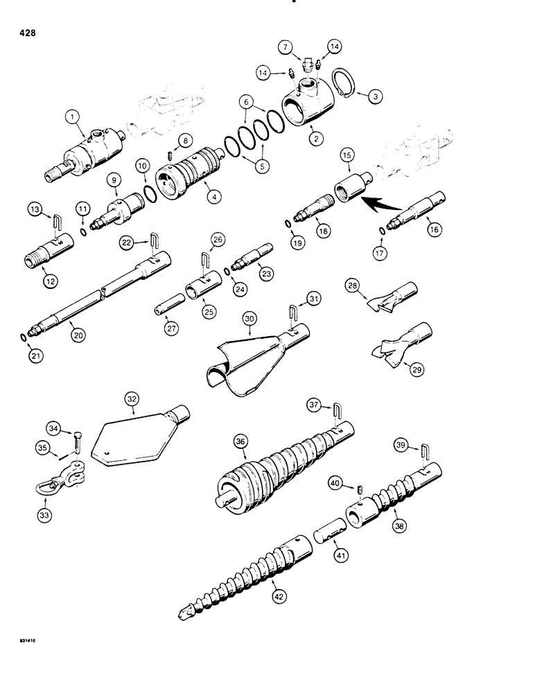 Схема запчастей Case SD100 - (428) - HYDRA-BORER BORING ATTACHMENTS (89) - TOOLS