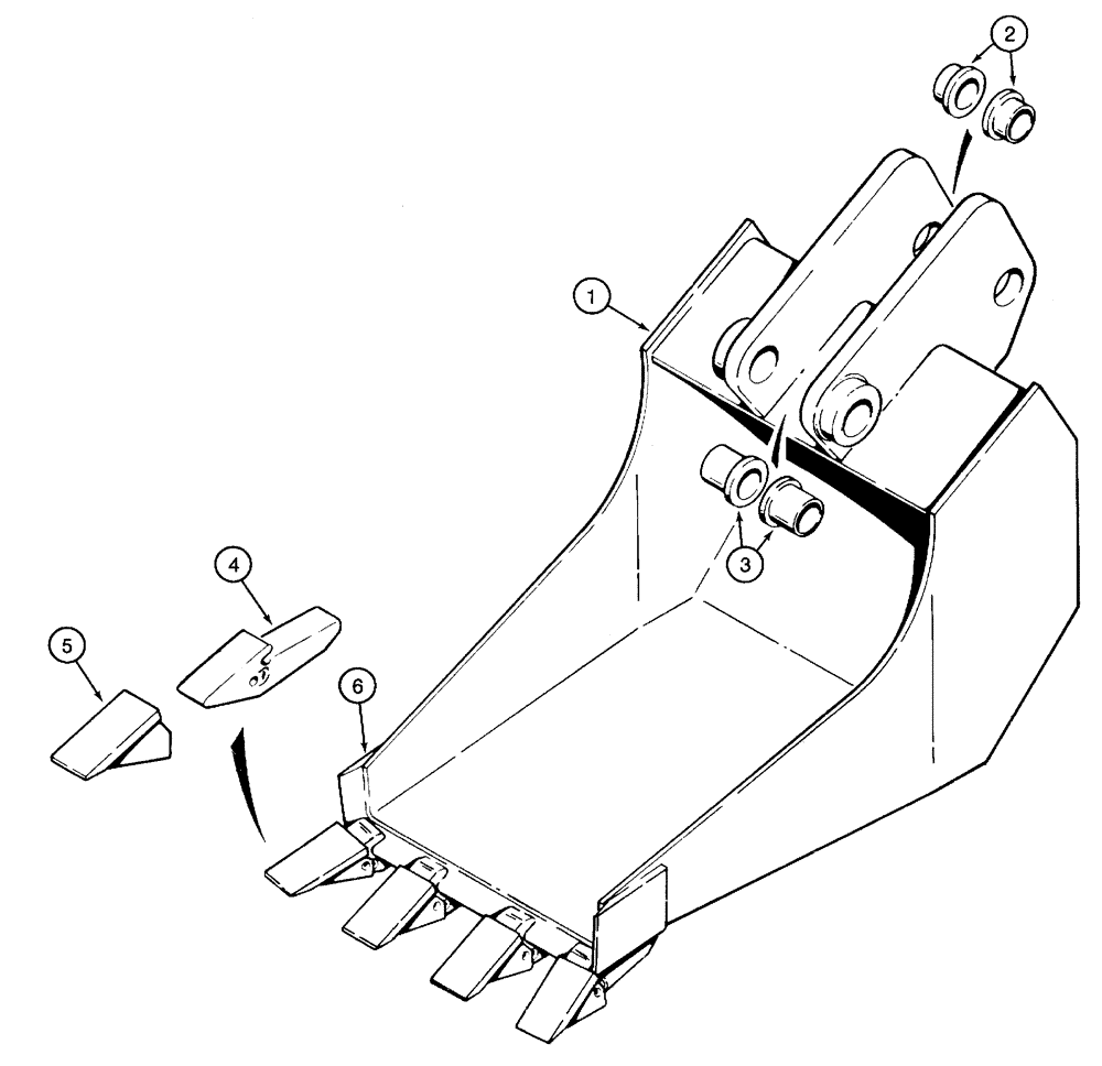 Схема запчастей Case 460 - (9-32) - BACKHOE BUCKETS, BELLHOLE BUCKETS, D100 BACKHOE, 12 INCH WIDE BELLHOLE BUCKET (09) - CHASSIS/ATTACHMENTS