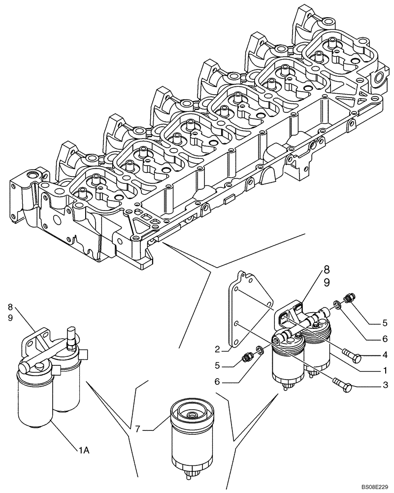 Схема запчастей Case 621D - (03-13) - FUEL FILTER (03) - FUEL SYSTEM