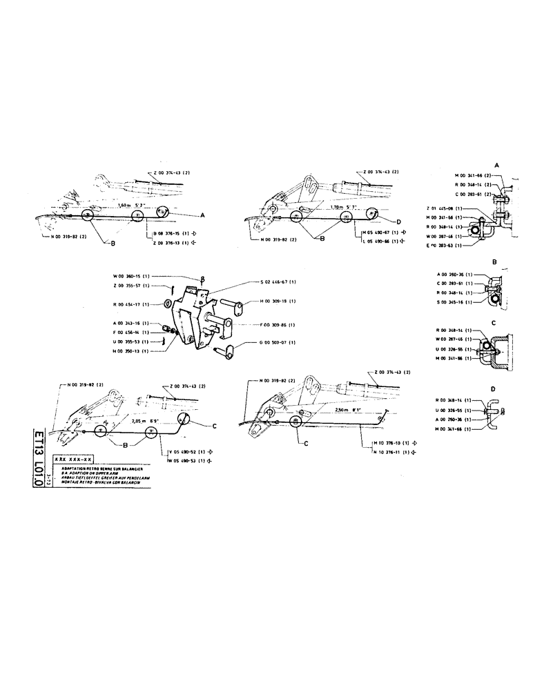 Схема запчастей Case TC45 - (126) - B.A. ADAPTION ON DIPPER ARM 