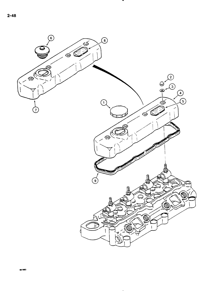 Схема запчастей Case DH4B - (2-48) - CYLINDER HEAD COVER (02) - ENGINE