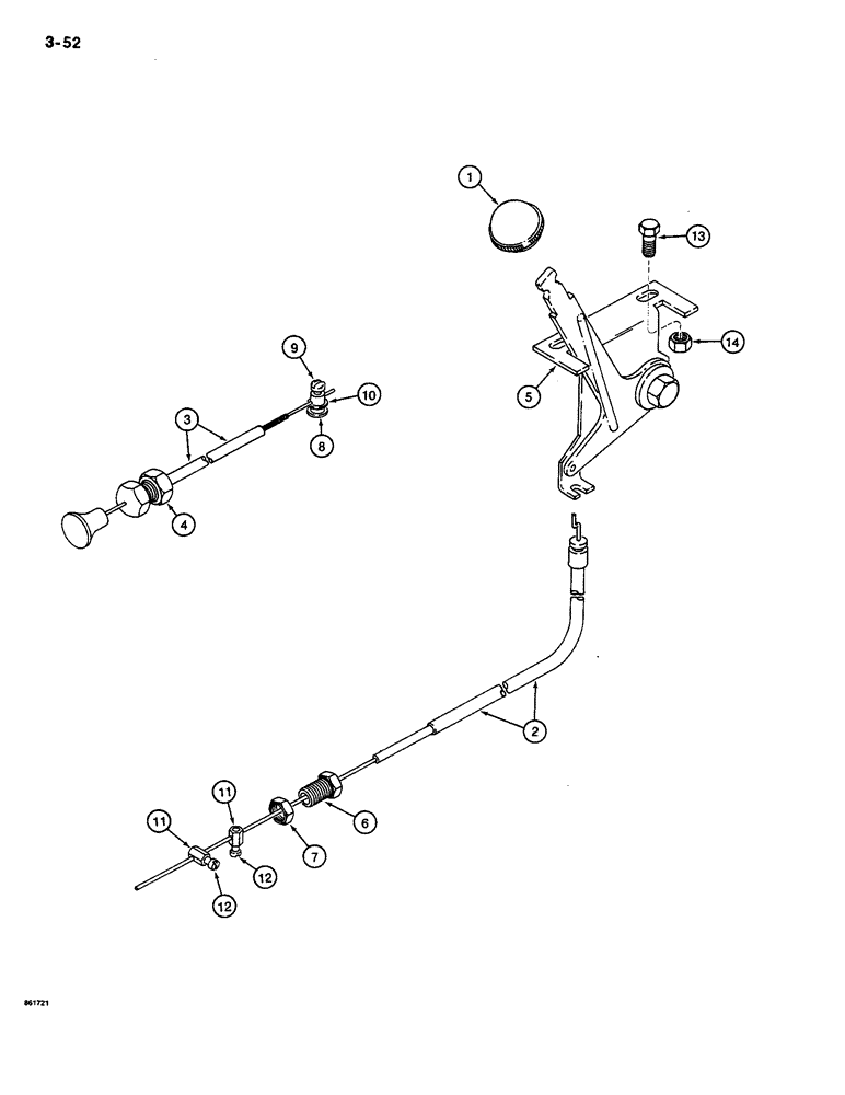 Схема запчастей Case CASE - (3-52) - THROTTLE AND ENGINE CONTROLS (03) - FUEL SYSTEM