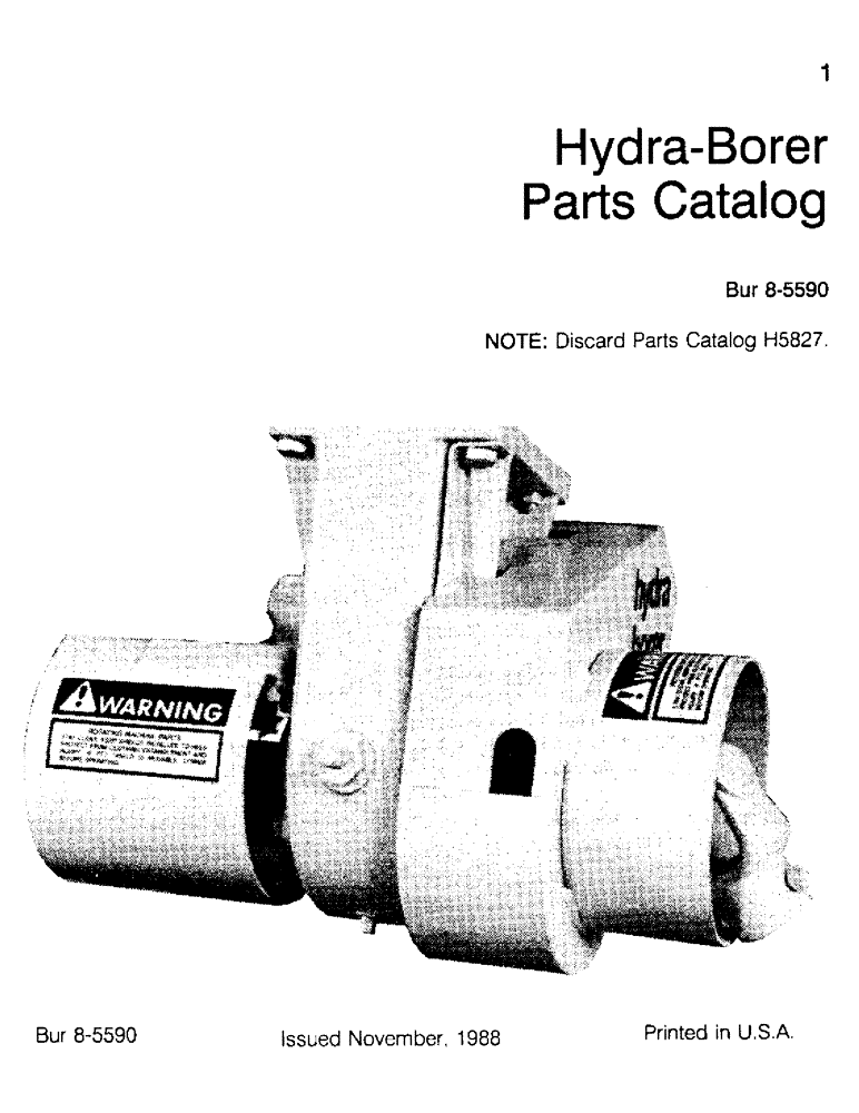 Схема запчастей Case CASE - (01) - HYDRA-BORER PARTS CATALOG 