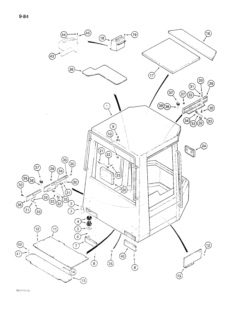 Схема запчастей Case 621 - (9-84) - CANOPY (09) - CHASSIS/ATTACHMENTS