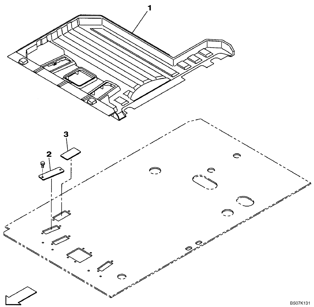 Схема запчастей Case CX130B - (09-11) - MAT, FLOOR - OPERATORS COMPARTMENT - OPTIONAL (09) - CHASSIS/ATTACHMENTS