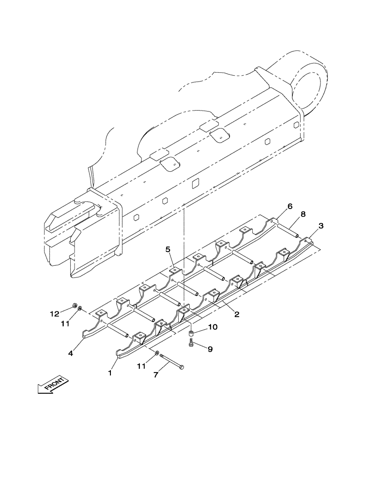 Схема запчастей Case CX350 - (05-009-00/2[01]) - GUIDE, CHAIN (11) - TRACKS/STEERING