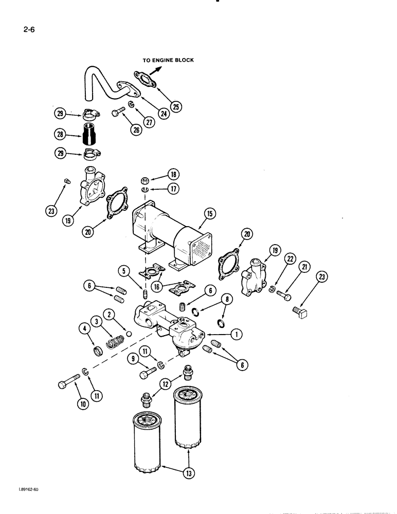 Схема запчастей Case W30 - (2-06) - OIL FILTER AND HEAT EXCHANGER, 504BDT ENGINE (02) - ENGINE