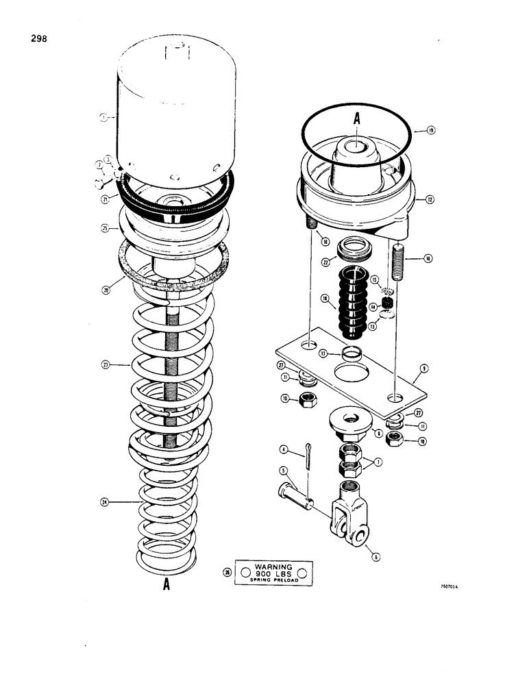 Схема запчастей Case W20 - (298) - L48127 PARKING BRAKE ACTUATOR (07) - BRAKES