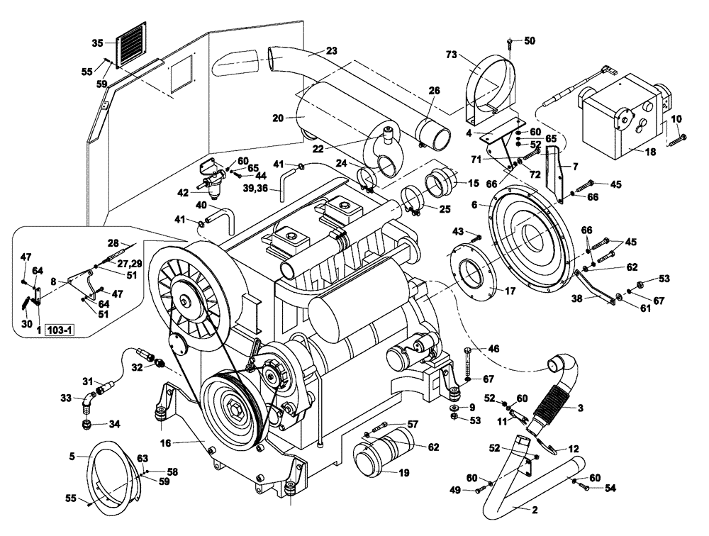 Схема запчастей Case DV202 - (02-103/12[02]) - ENGINE DEUTZ (01) - ENGINE