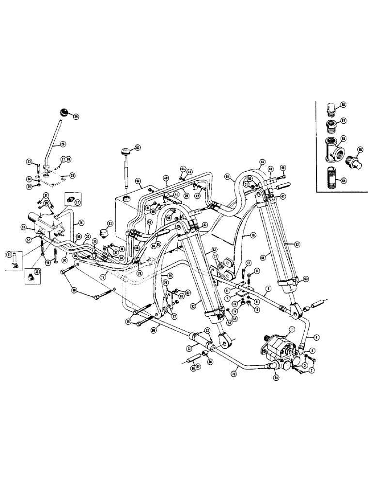 Схема запчастей Case 320 - (156) - MECHANICAL DOZER HYDRAULICS, (UP TO SERIAL NO. 3003851) (07) - HYDRAULIC SYSTEM