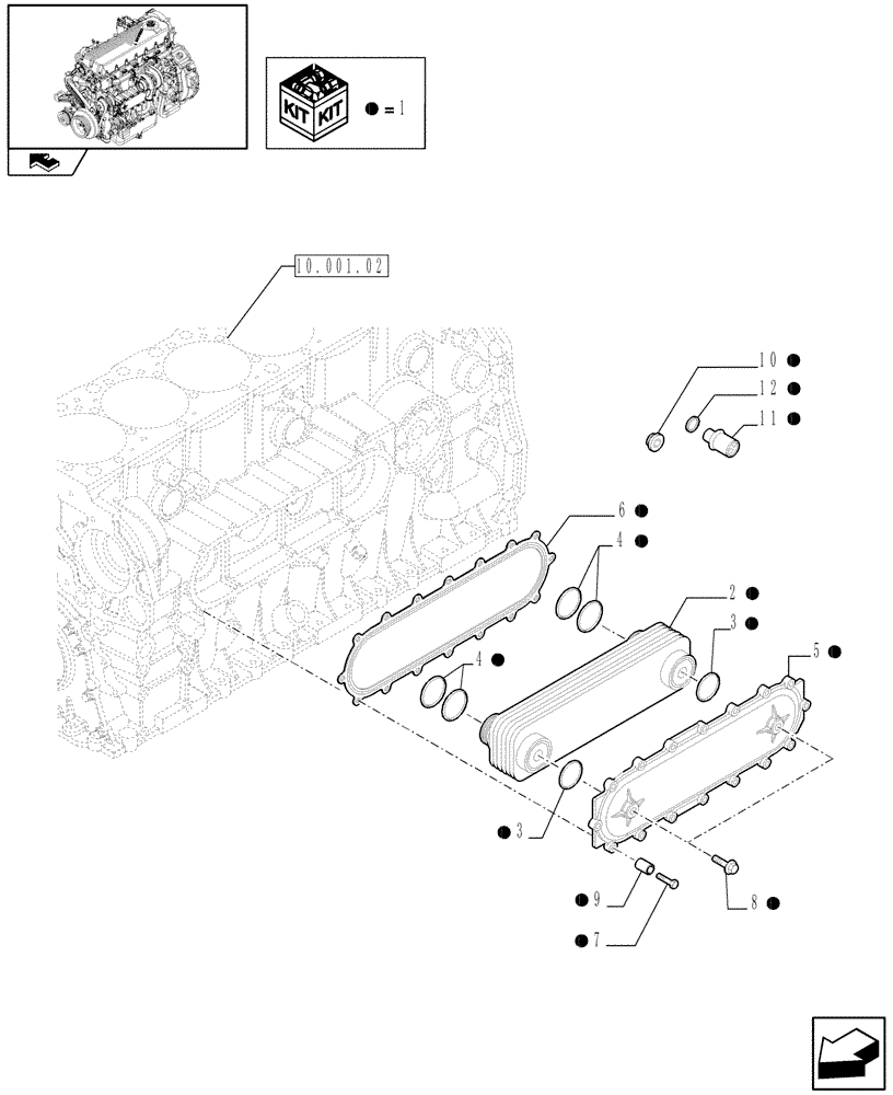 Схема запчастей Case F2CE9684U E151 - (10.408.01) - HEAT EXCHANGER (504130575) (01) - ENGINE