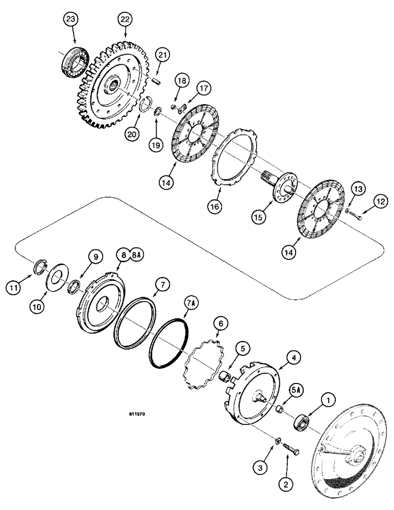 Схема запчастей Case W14 - (304) - TRANSMISSION, HIGH RANGE CLUTCH AND TRANSFER GEAR (06) - POWER TRAIN