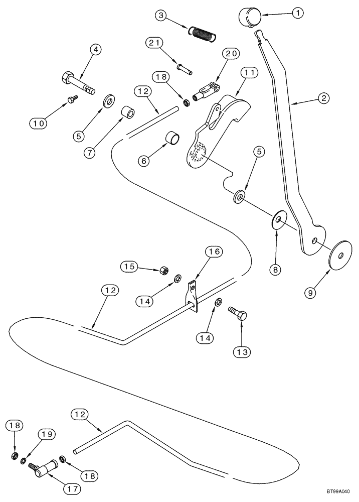 Схема запчастей Case 90XT - (03-02) - CONTROLS - THROTTLE (NORTH AMERICA) (03) - FUEL SYSTEM