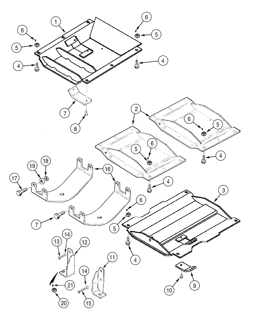 Схема запчастей Case 850H - (09-10) - SHIELDS, UNDERCARRIAGE (09) - CHASSIS