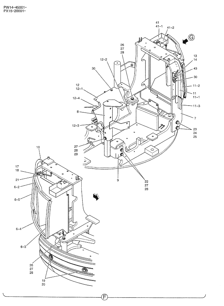 Схема запчастей Case CX36B - (01-065) - GUARD INSTAL (CANOPY) (05) - SUPERSTRUCTURE