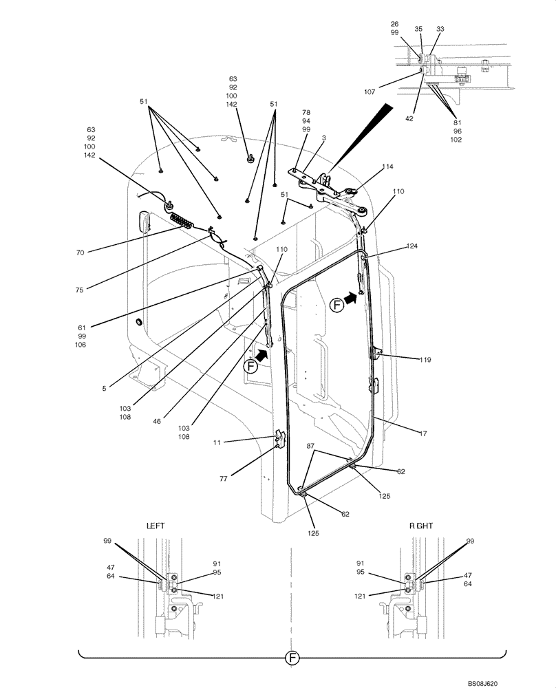 Схема запчастей Case CX50B - (01-053) - CAB ASSY (PW02C00068F1) (05) - SUPERSTRUCTURE