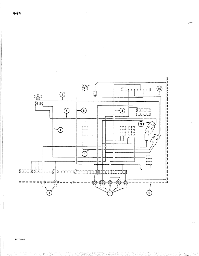 Схема запчастей Case 170B - (4-74) - TURNTABLE ELECTRICAL HARNESS, HARNESS CONNECTIONS TO ELECTRICAL BOX, P.I.N. 74425 THRU 74456 (04) - ELECTRICAL SYSTEMS