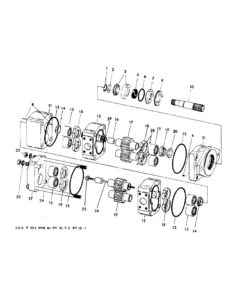 Схема запчастей Case 30YM - (035) - HYDRAULIC MAIN PUMP, (CLOCKWISE ROTATION) (07) - HYDRAULIC SYSTEM