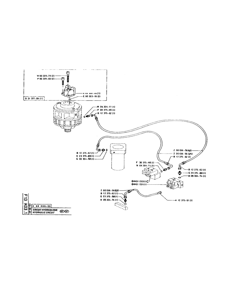 Схема запчастей Case 220 - (127) - HYDRAULIC CIRCUIT (07) - HYDRAULIC SYSTEM