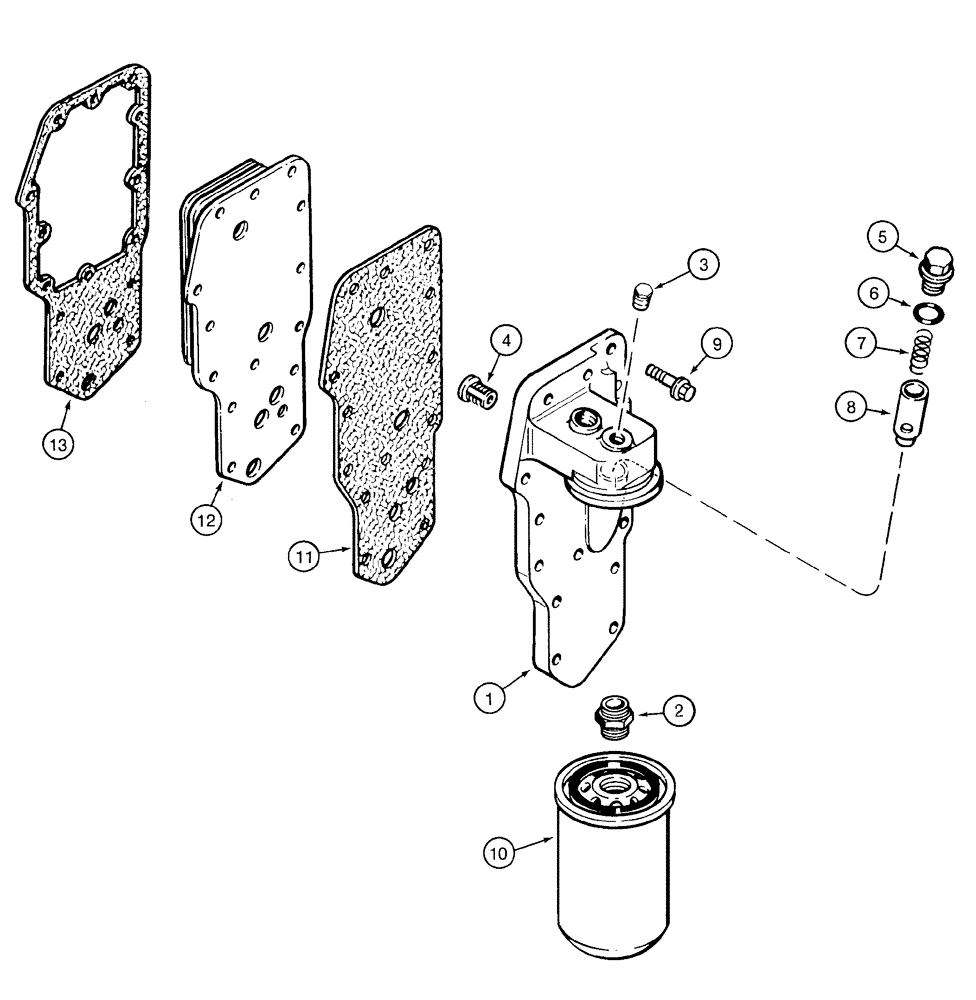 Схема запчастей Case 9020 - (2-22) - OIL FILTER AND COOLER, 4TA-390 ENGINE (02) - ENGINE