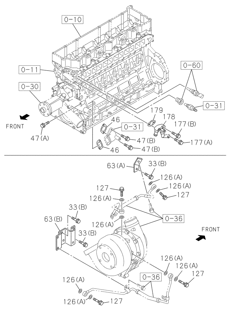 Схема запчастей Case CX350C - (02-020[01]) - ENGINE WATER CIRCUIT (02) - ENGINE