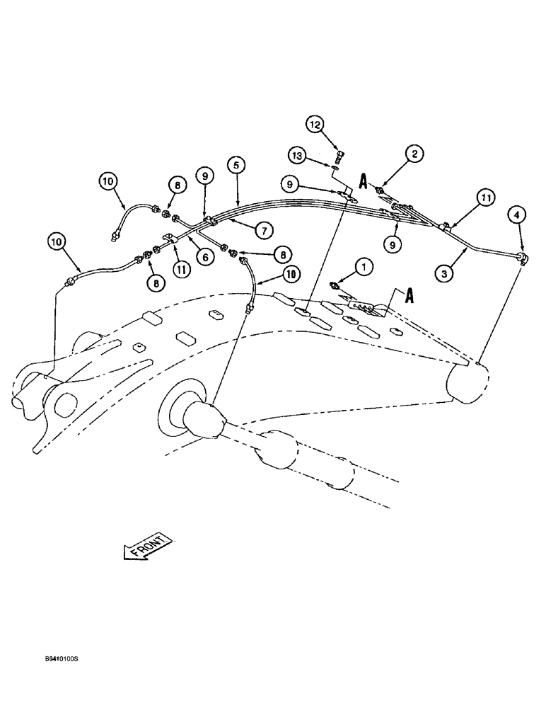 Схема запчастей Case 9030B - (9-092) - BOOM LUBRICATION LINES, STANDARD MODELS ONLY (09) - CHASSIS