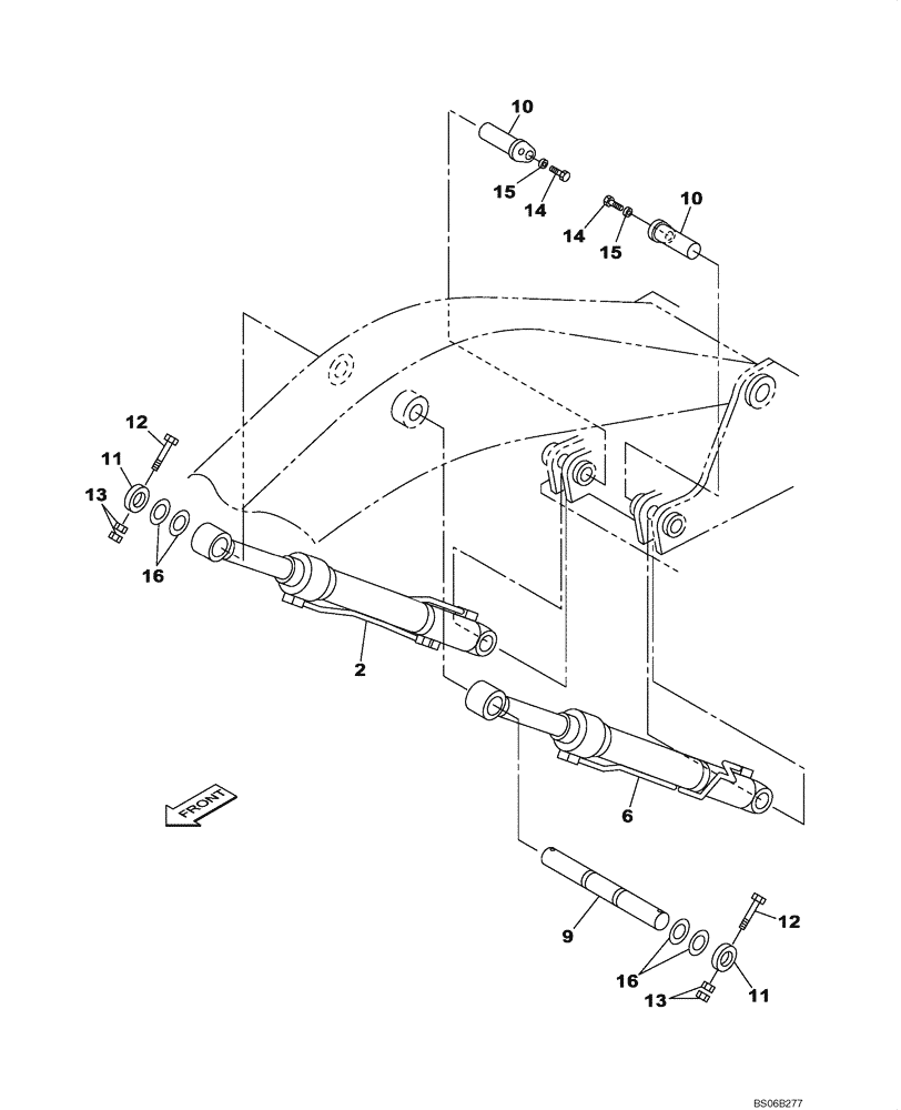 Схема запчастей Case CX700 - (08-012-00[01]) - HYDRAULIC CIRCUIT - BOOM CYLINDER (WITHOUT VALVE, PRESSURE RELIEF) (08) - HYDRAULICS