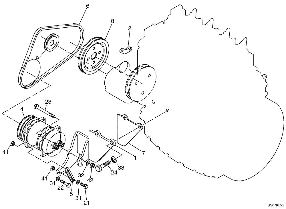 Схема запчастей Case 21D - (27.450[2988483001]) - AIR CONDITIONING COMPRESSOR INSTALLATION (50) - CAB CLIMATE CONTROL