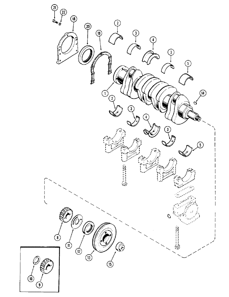 Схема запчастей Case 350 - (028) - CRANKSHAFT, 188 DIESEL ENGINE (01) - ENGINE