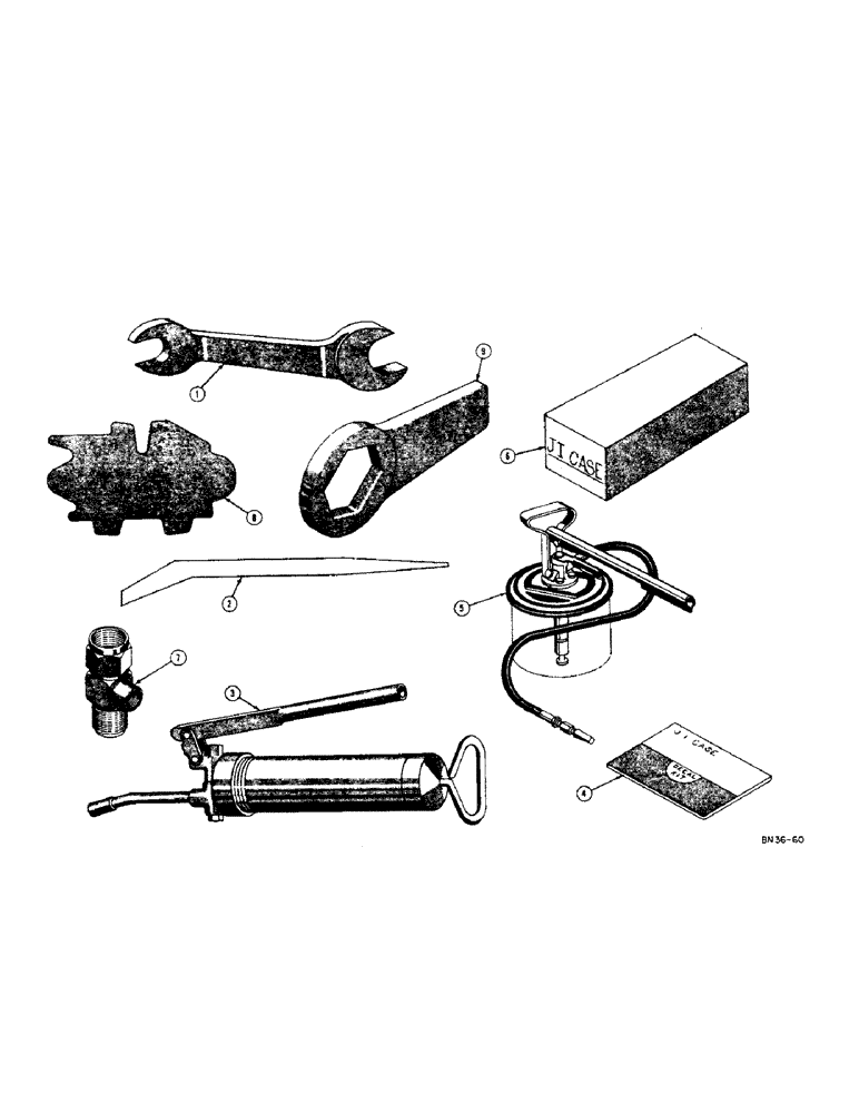 Схема запчастей Case 500 - (170[1]) - TOOLS, GREASE GUN, AND DECALS (05) - UPPERSTRUCTURE CHASSIS