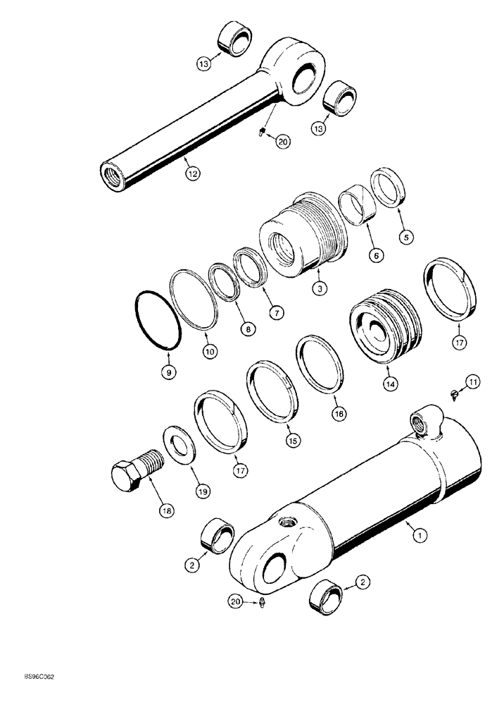 Схема запчастей Case 550G - (8-24) - ANGLE CYLINDER (07) - HYDRAULIC SYSTEM