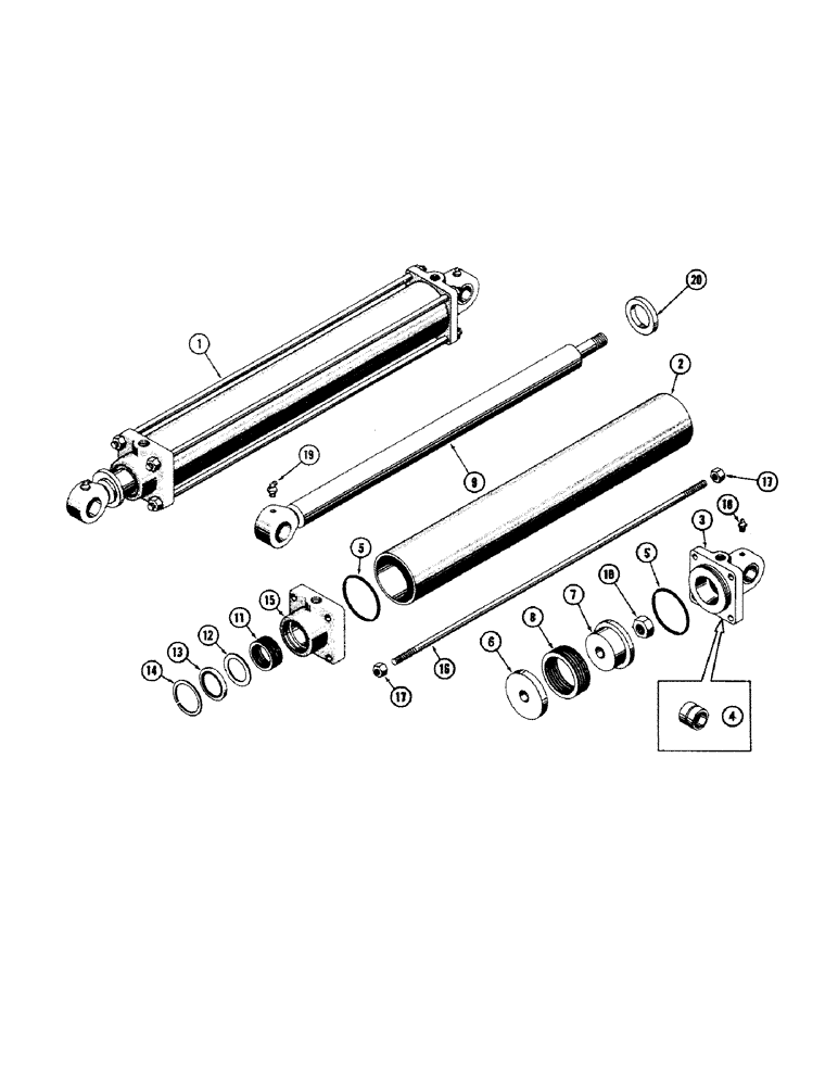 Схема запчастей Case 800 - (276[1]) - HYDRAULIC CYLINDER ASSY, PISTON ROD, END CAPS, TUBE (07) - HYDRAULIC SYSTEM