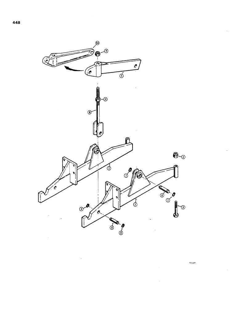 Схема запчастей Case 35 - (448) - 3-POINT HITCH MOUNTING PARTS 